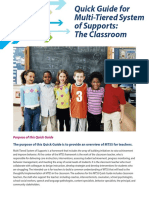 The Purpose of This Quick Guide Is To Provide An Overview of MTSS For Teachers