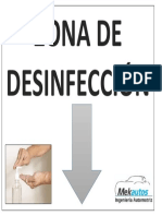 Aviso Zona Desinfección