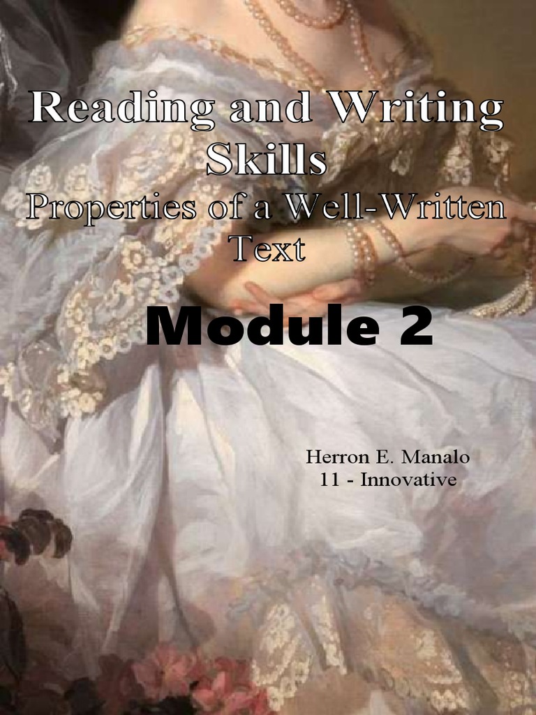 Herron E. Manalo 11 Innovative Reading and Writing Skills Module 2 PDF PDF Semantics Infection