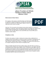 Disciplinary Procedures & Methods Violations of Safety Policies Effective 5/2015