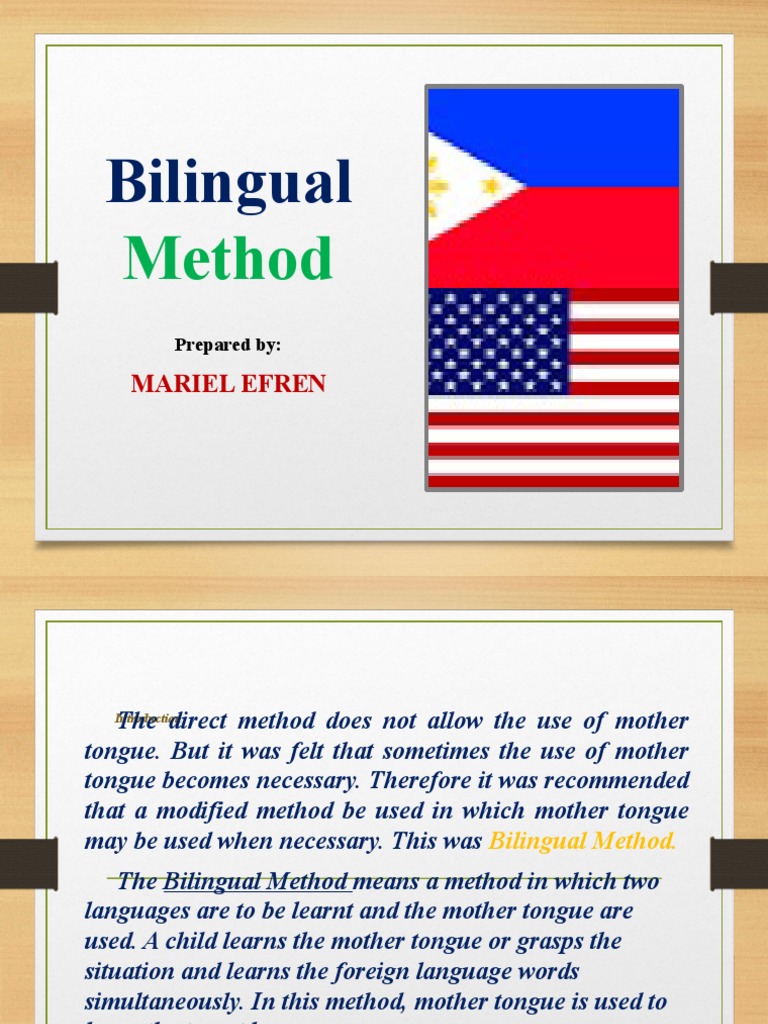 Bilingual Method of Teaching English | PDF | First Language ...