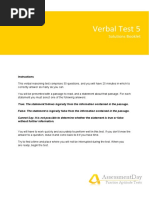 Verbal Test 5: Assessmentday