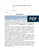 Política, Legislación y Administración Del Sistema Educativo Argentino