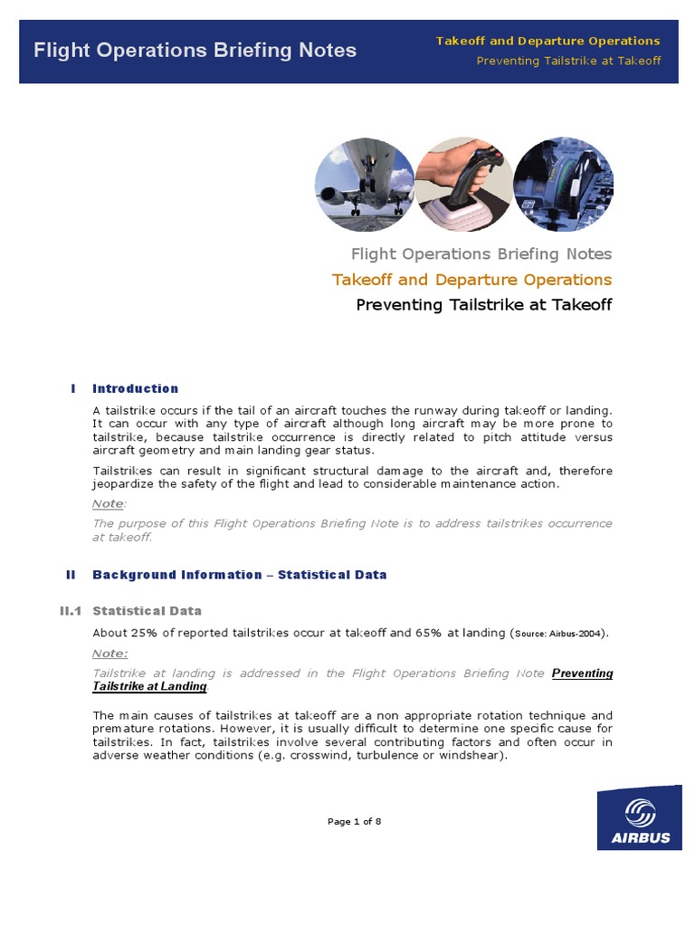 Takeoff and Departure Operations Preventing Tailstrike at Takeoff | PDF ...