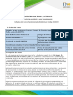 Syllabus Del Curso Epidemiología Ambiental.