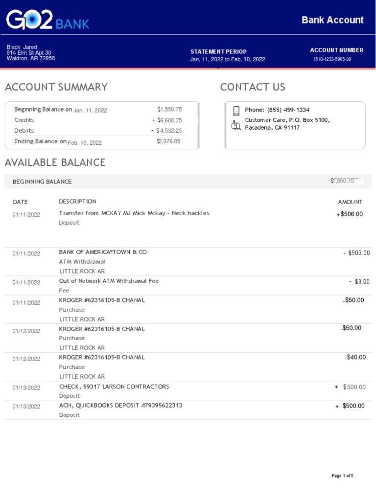 GO2Bank Template 2 | PDF