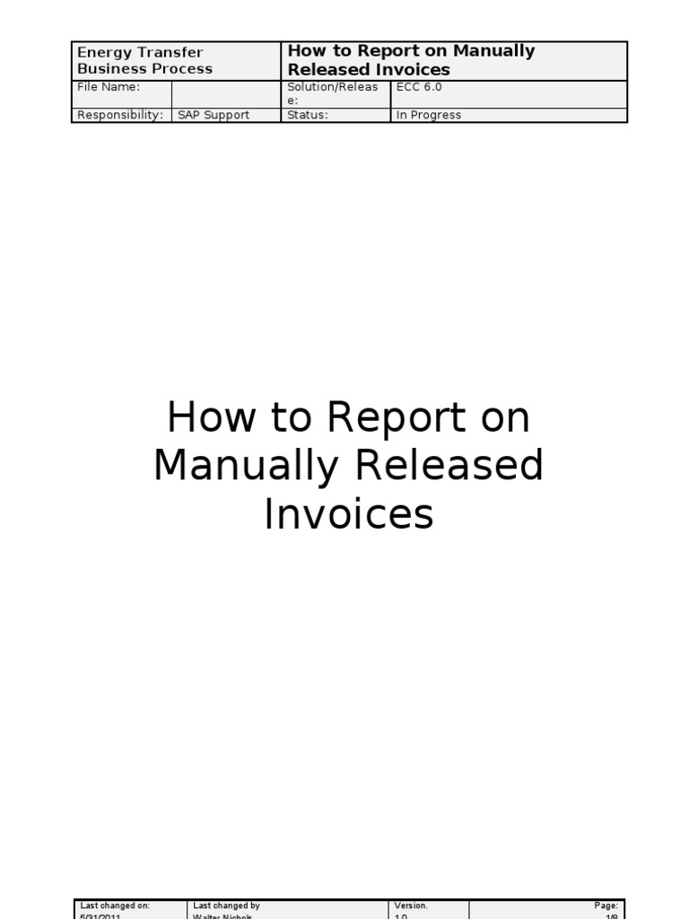Reporting Manually Released Invoices | PDF | Invoice | Payments