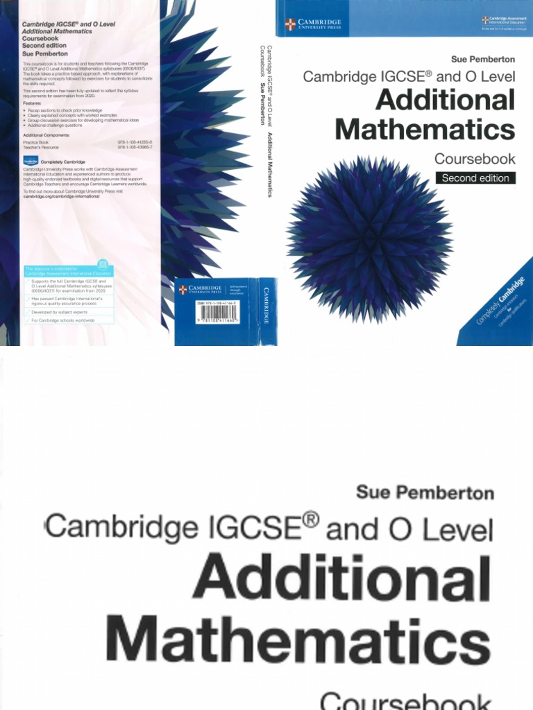 Cambridge igcse and o level additional mathematics coursebook second