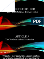 Code of Ethics For Professional Teachers