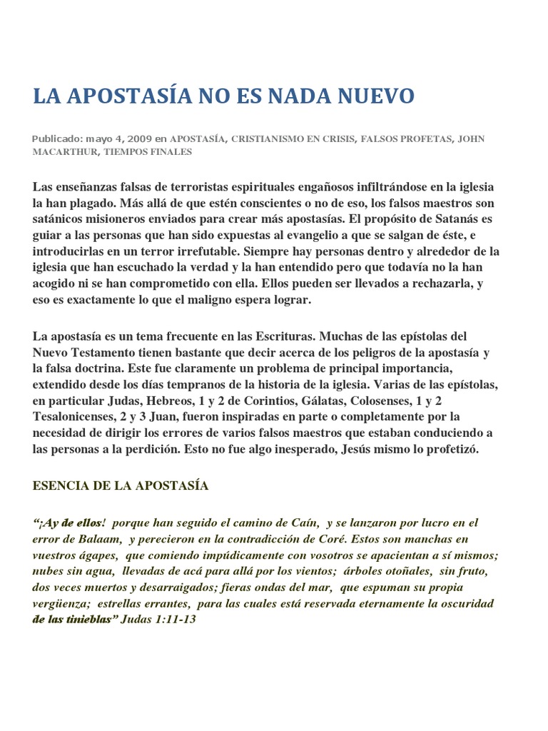 La Apostasía | PDF | Apostasía | Jesús