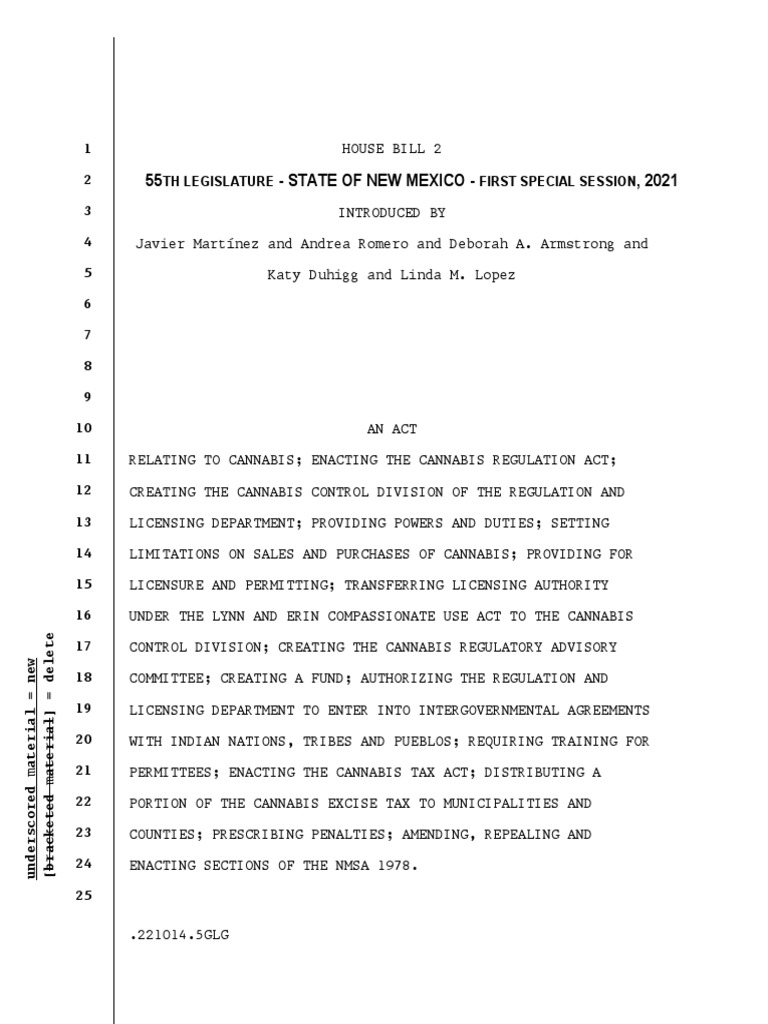 NM House Bill 2 PDF Cannabis Occupational Safety And Health