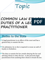 Common Law Ethical Duties of A Legal Practitioner