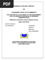 Research Project Report ON Consumer Trust in E-Commerce