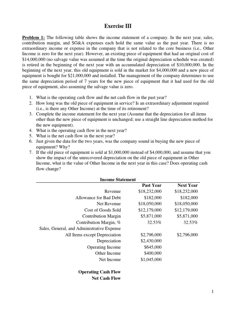 Analysis of Equipment Depreciation and its Impact on Company Cash Flow