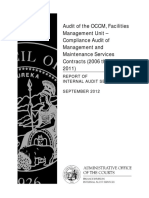 Audit of The OCCM, Facilities Management Unit - Compliance Audit of Management and Maintenance Services Contracts (2006 Through 2011)