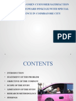 A Study On Women Customer Satisfaction and Safety Toward Pinktaxi With Special Reference in Coimbatore City
