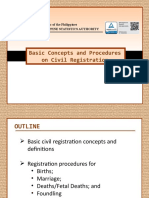 Basic Concepts and Procedures On Civil Registration: Republic of The Philippines Philippine Statistics Authority