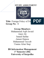 Title: Foreign Policy of Pakistan Group No: 8 Group Members