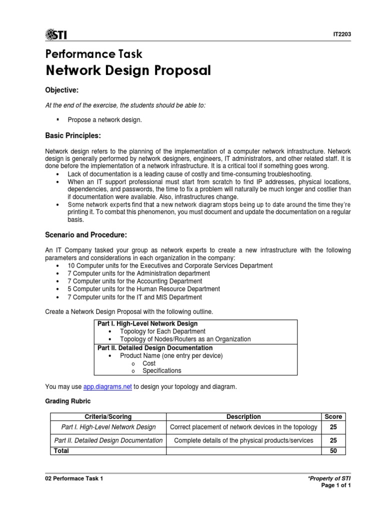 Network Design Proposal Guidelines | PDF | Computer Network | Network ...