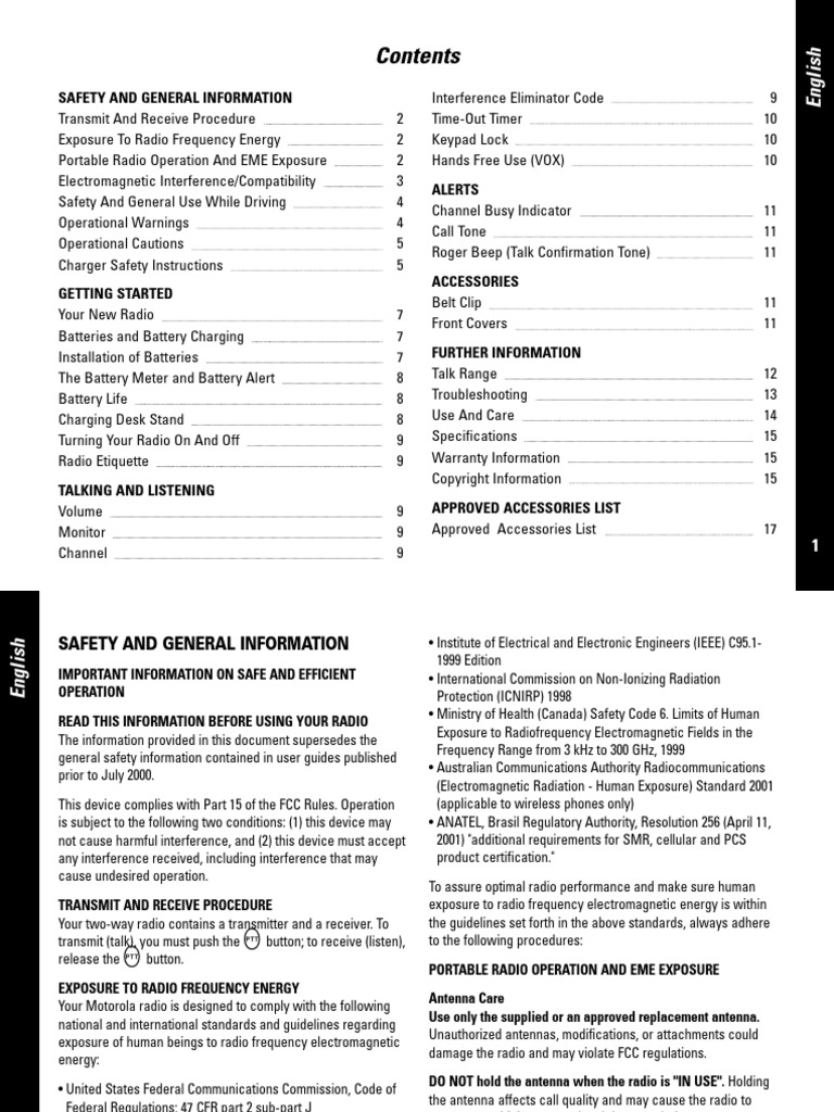 Safety and General Information PDF Radio Airbag