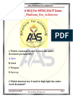 By AAS - Platform - For - Achievers: Ms-Word MCQ For HPSSC Joa It Exam