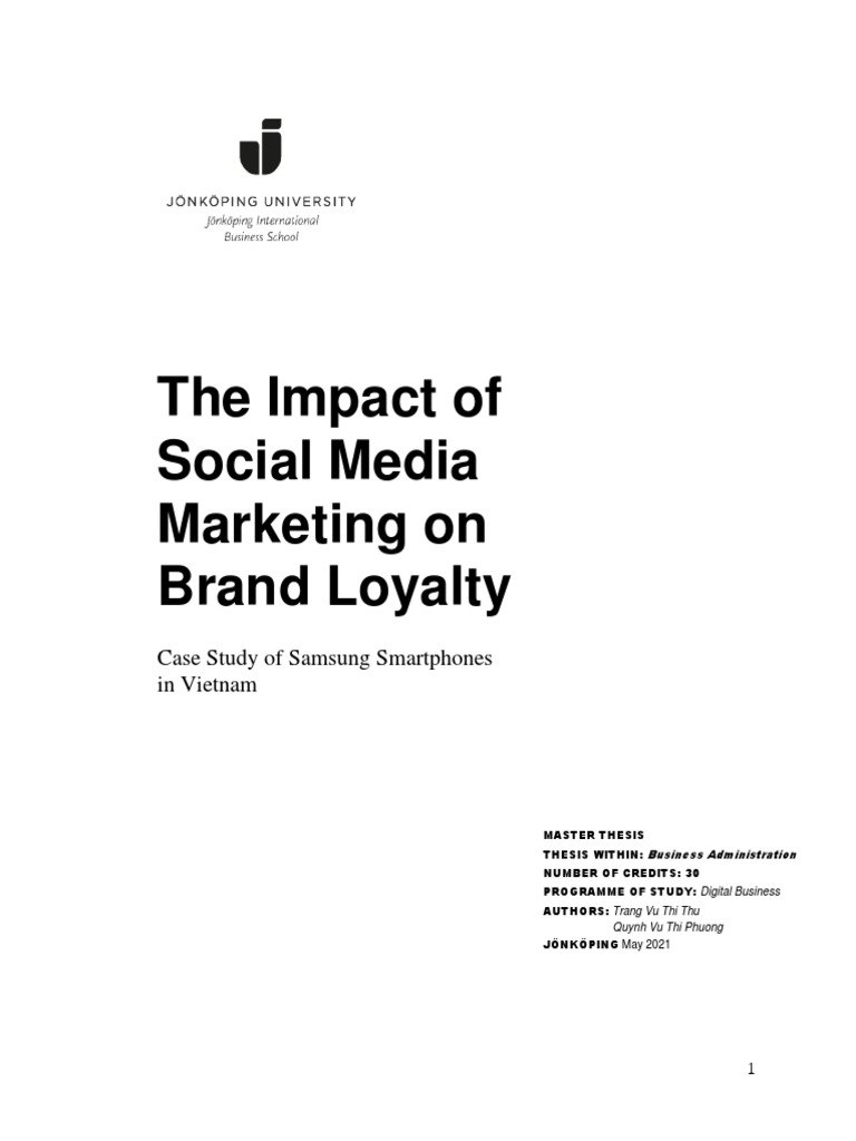 Impact of Social Media Marketing On Brand Loyalty PD | PDF | Brand ...