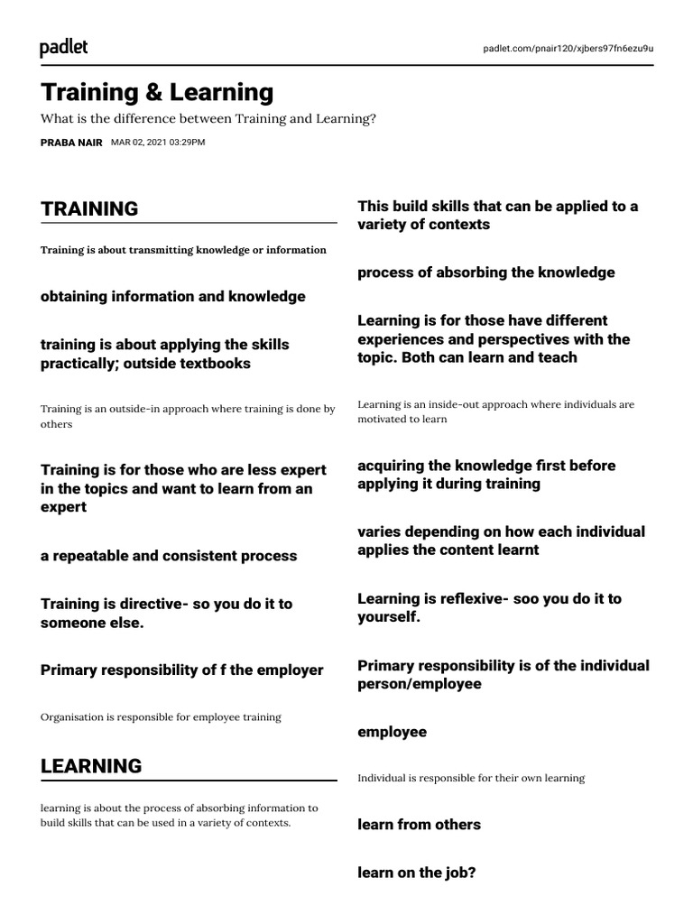 Training & Learning PDF Learning Expert