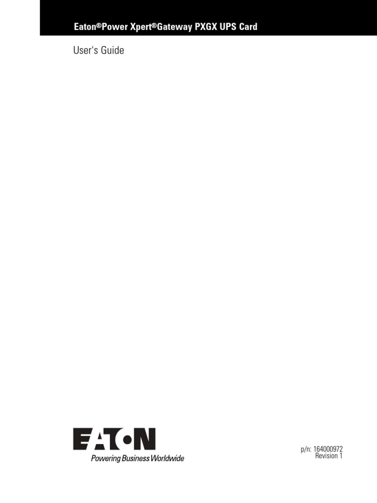 Eaton PXGX X Slot Ups Card User Guide 164202123 PDF Ip Address