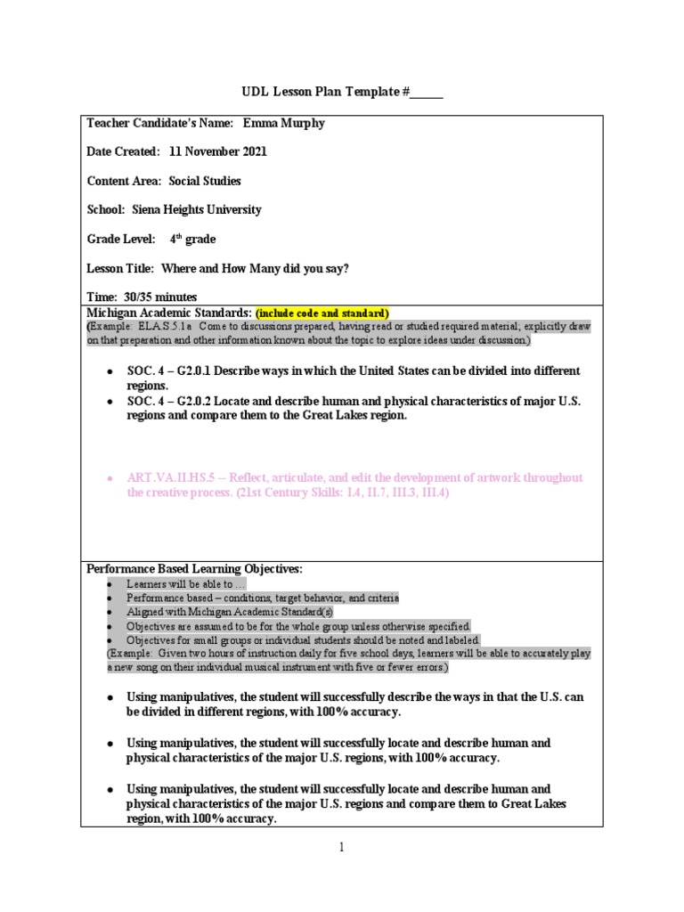 4th Grade Social Studies Lesson Plan | PDF | Learning | Educational ...