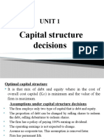Unit 1: Capital Structure Decisions