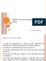 Objectives, Importance, HRM: Dr. Seema Wadhawan