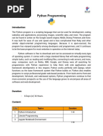 Python Programming: Topics Duration