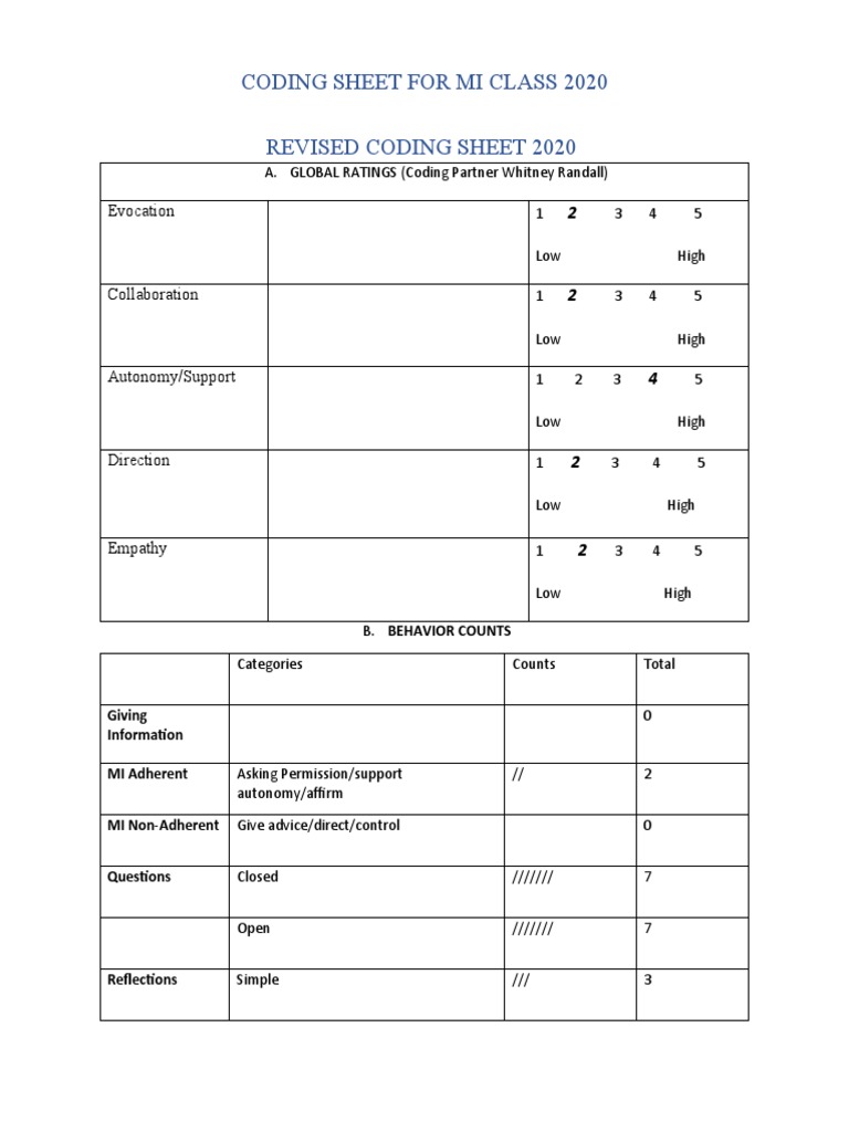 Coding Form 2020-PaveyRandall | PDF | Cognitive Science | Psychological ...