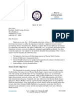 NC DOJ Letter To HCA 16 March 2022