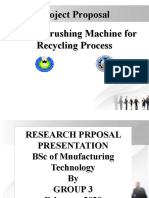 Project Proposal Plastic Crushing Machine For Recycling Process