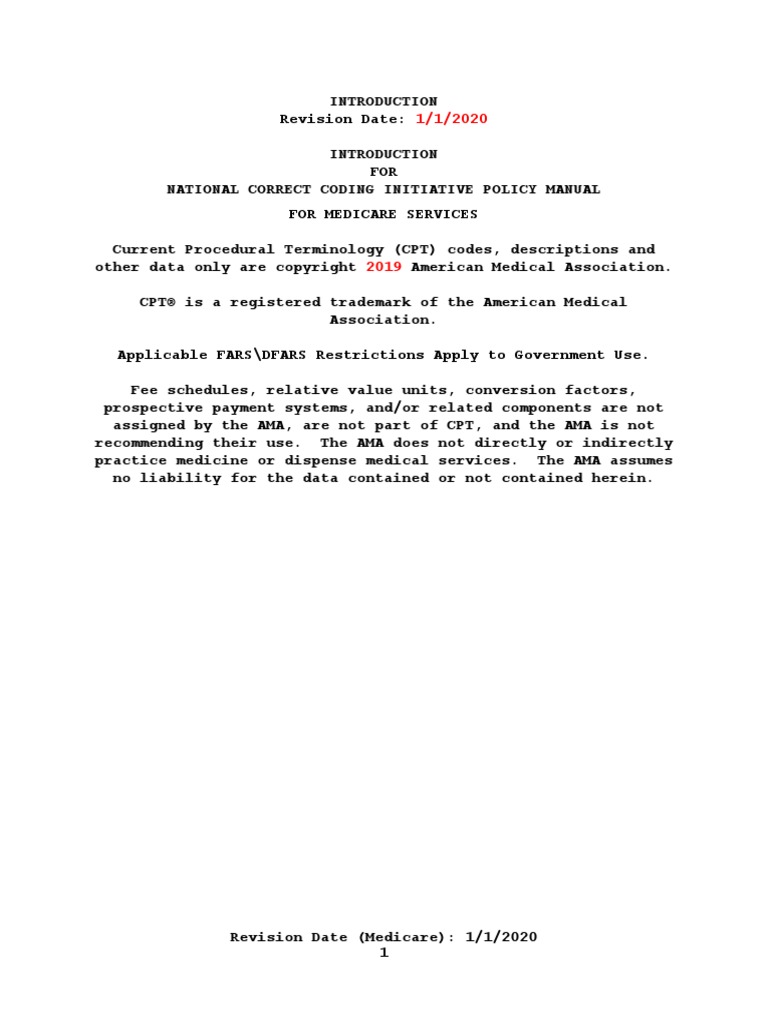Ncci manual 2019 pdf medicare united states american medical 