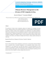 The Impact of Human Resource Management On The Competitiveness of Oil Companies in Iraq