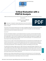 Cultivate Critical Evaluation With A PESTLE Analysis