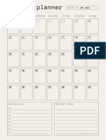 January 2022 [Lowercase] Monthly Planner - Beige