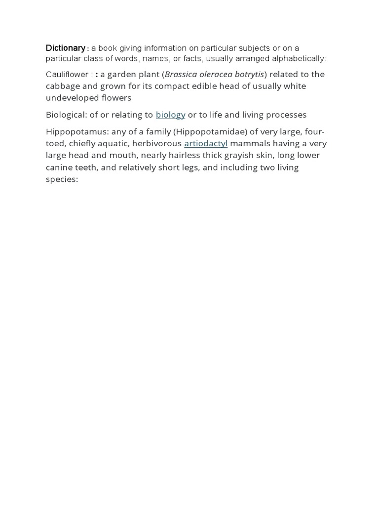 Dictionary:: A Garden Plant (Brassica Oleracea Botrytis) Related To The ...