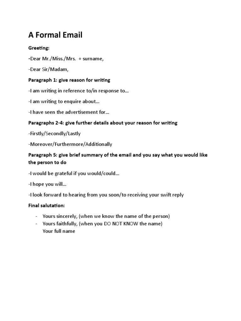 A Formal Email Brief Plan PDF