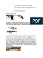 Clasificación de Las Armas de Fuego