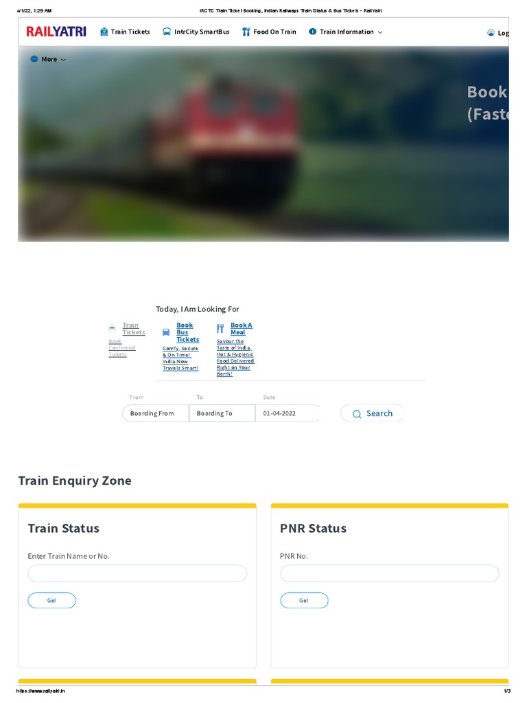 Train Booking and Status Information | PDF | Transport | Sustainable  Transport
