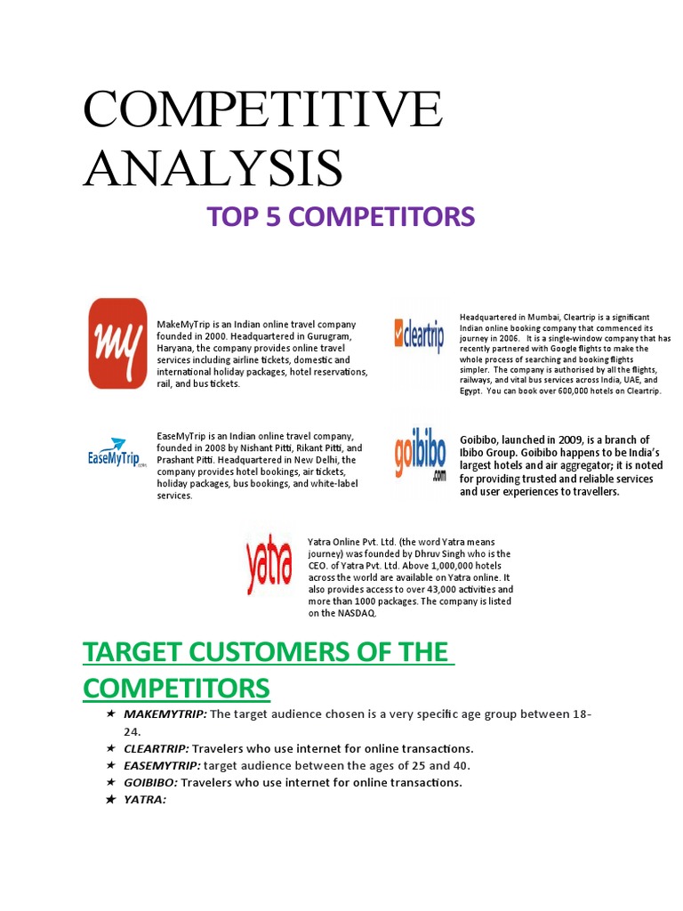 Competitive Analysis Top 5 Competitors Pdf Brand Internet