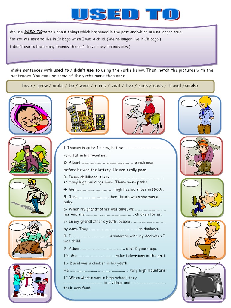 Used to vs Didn't Use to Exercises | PDF | Language Arts & Discipline ...