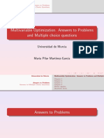 Multivariable Optimization Answers to Problems and Multiple Choice Questions