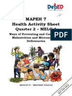 Mapeh 7 Health Activity Sheet: Quarter 2 - MELC 4