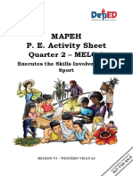 Mapeh P. E. Activity Sheet: Quarter 2 - MELC 3
