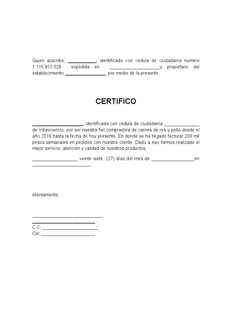 Formato Certificado | PDF