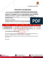 Certificado de Garantia y Operatividad 0063 - Aba Singer Caceres